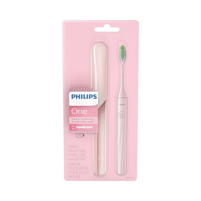 Philips - One by Sonicare Battery Electric Toothbrush, Pink
