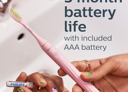 Philips - One by Sonicare Battery Electric Toothbrush, Pink