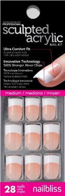 Nailbliss - Sculpted Acrylic Nail Kit -  NBAN10 Medium - 28 Nails