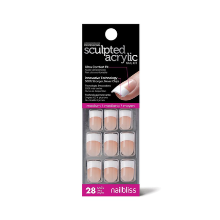 Nailbliss - Sculpted Acrylic Nail Kit -  NBAN10 Medium - 28 Nails