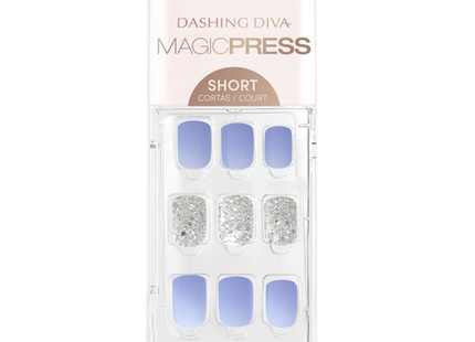 Dashing Diva - Magic Press - Ongles courts - PO100 Bubblegum Bleu | 30 clous