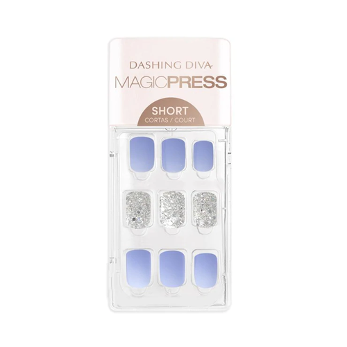 Dashing Diva - Magic Press - Ongles courts - PO100 Bubblegum Bleu | 30 clous