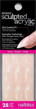 Nailbliss - Kit d'ongles sculptés en acrylique - ANF05 Long - 28 ongles