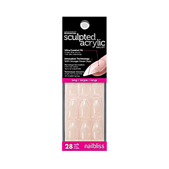 Nailbliss - Kit d'ongles sculptés en acrylique - ANF05 Long - 28 ongles