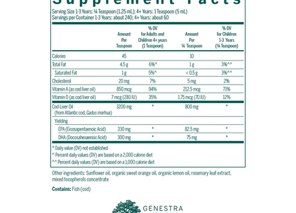 Genestra - Cod Liver Oil Forte | 300 mL 