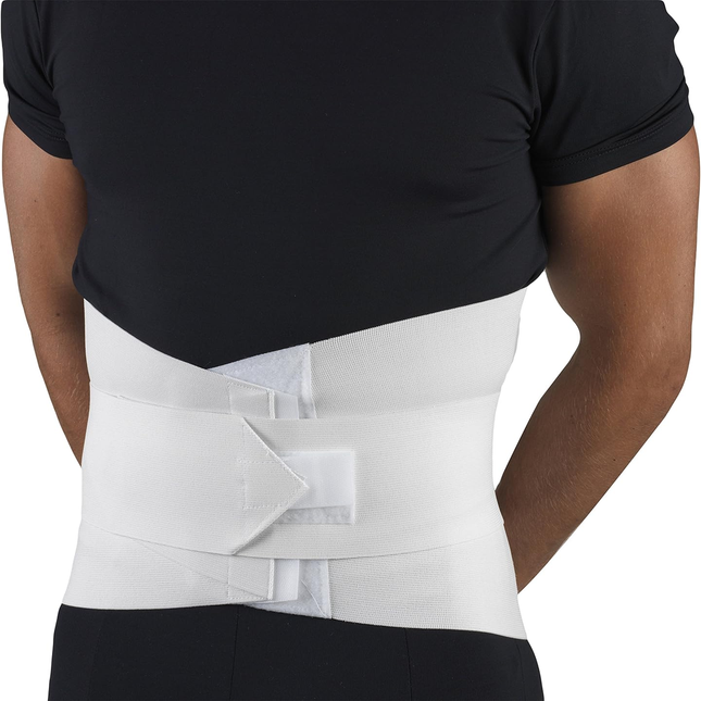 OTC - 7" Elastic Lumbosacral Support, Abdominal Uplift/Steel Stays, White