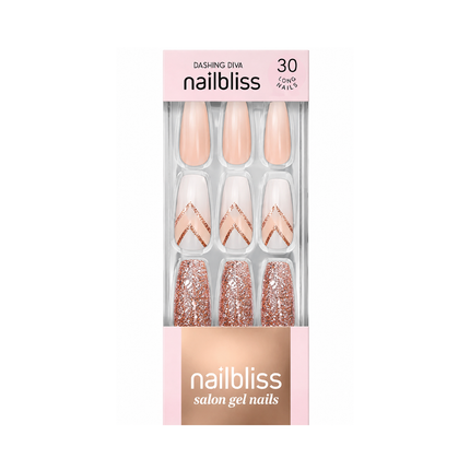 Dashing Diva - Nailbliss Salon Gel Nails | 30 Long Nails
