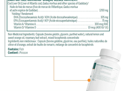 Genestra - Cod Liver Oil DHA-EPA Forte Caspules | 60 Softgels 