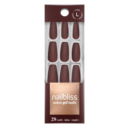 Nailbliss - Ongles en gel de salon - Longs - Merlot GN44 | 28 clous