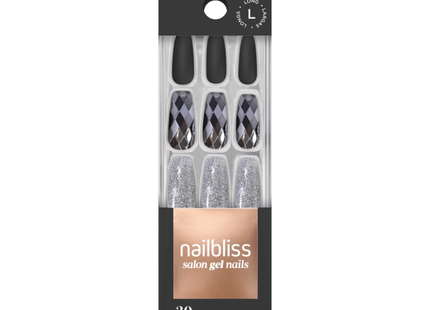 Nailbliss - Ongles en gel de salon - Obsidian Diamond GN45 | 30 ongles