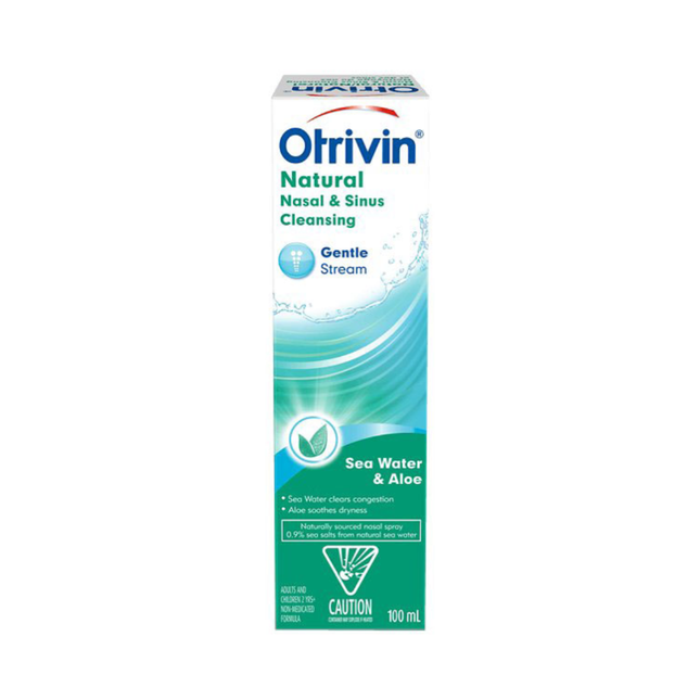 Otrivin - Nettoyage naturel du nez et des sinus - Jet doux - Eau de mer et aloès | 100 ml