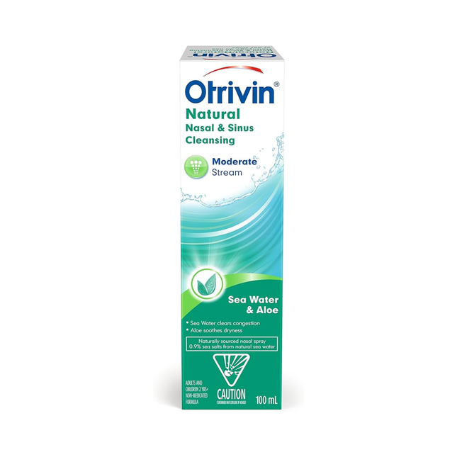 Otrivin - Nettoyage naturel du nez et des sinus - Jet modéré - Eau de mer et aloès | 100 ml