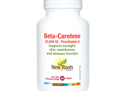 New Roots - Bêta-carotène 25 000 UI Provitamine A | 90 gélules