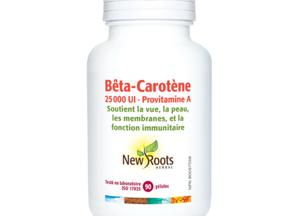 New Roots - Bêta-carotène 25 000 UI Provitamine A | 90 gélules