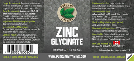 Pure Lab - Zinc Glycinate | 60 Capsules*