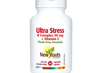 New Roots - Ultra Stress B Complex 50 mg + Vitamin C | 90 Vegetable Capsules