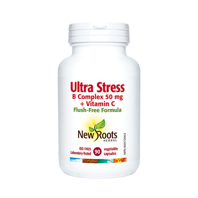 New Roots - Ultra Stress B Complex 50 mg + Vitamin C | 90 Vegetable Capsules