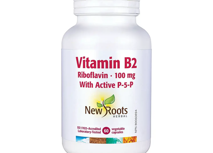 New Roots - Vitamin B2 Riboflavin 100 mg with Active R-5-P | 60 Vegetable Capsules
