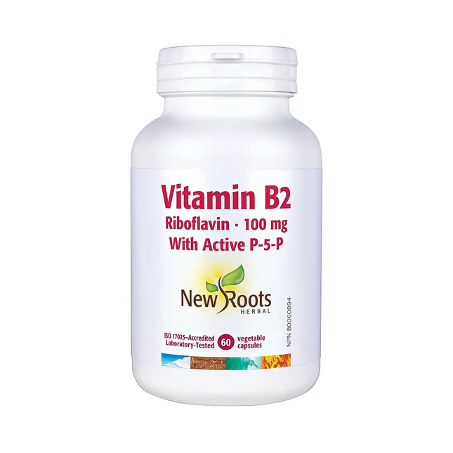 New Roots - Vitamin B2 Riboflavin 100 mg with Active R-5-P | 60 Vegetable Capsules