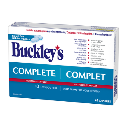 Buckley's - Gels liquides complets pour la nuit | 24 gels liquides