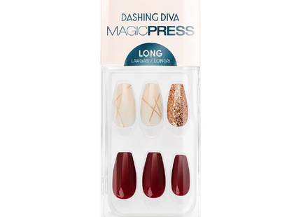 Dashing Diva - Magic Press - Long Nails - PO120 Vamp Vixen  | 30 Nails