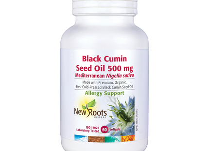 Huile de cumin noir New Roots 500 mg | 120 gélules
