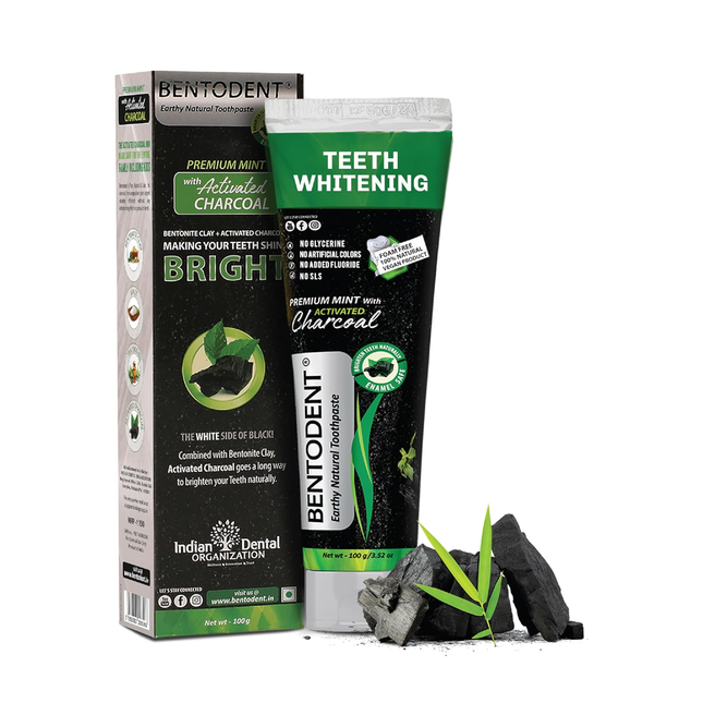 Bentodent - Brosse à dents combinée au charbon actif et à la menthe | 100 g