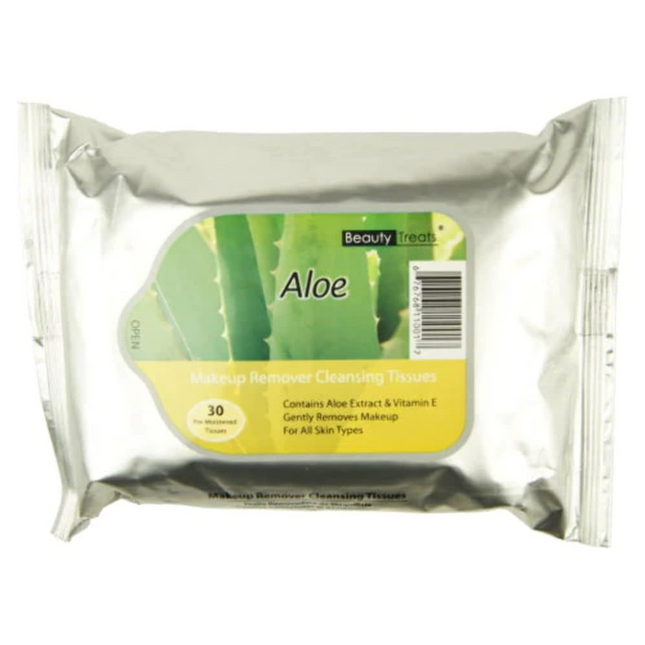 Beauty Treats - Tissus nettoyants démaquillants - Aloe | 30 mouchoirs pré-humidifiés