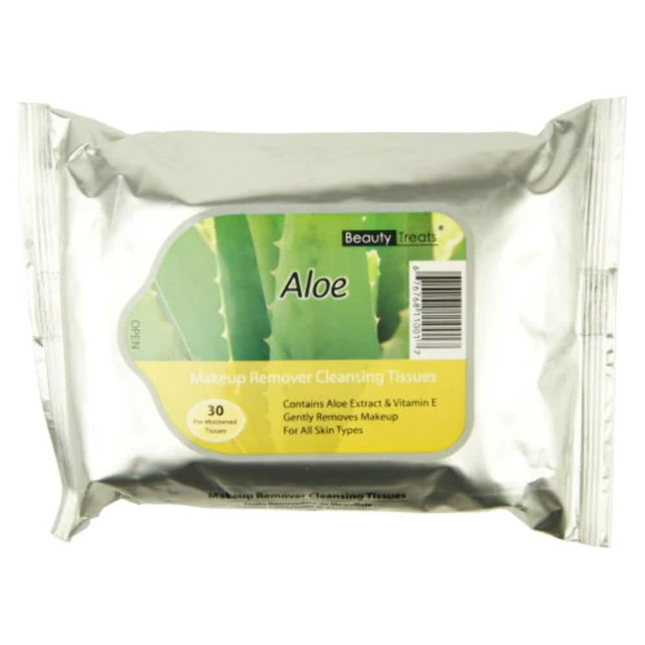 Soins beauté - Lingettes démaquillantes nettoyantes à l'aloe vera | 30 lingettes pré-humidifiées