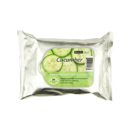 Soins beauté - Lingettes démaquillantes, concombre | 30 lingettes pré-humidifiées