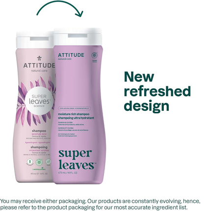 Attitude - Super Leaves Moisture Rich Shampoo, Quinoa & Jojoba | 473 mL
