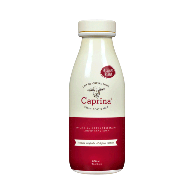 Caprina - Lait de Chèvre Frais - Formule Originale - Recharge de Savon Liquide pour les Mains | 800 ml