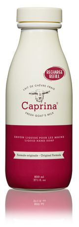 Caprina - Lait de Chèvre Frais - Formule Originale - Recharge de Savon Liquide pour les Mains | 800 ml