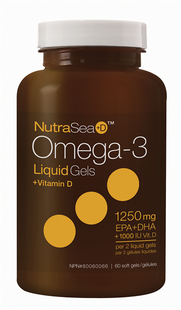 NutraSea Omega-3 Liquid Gels + Vitamin D - Fresh Mint | 60 Soft Gels