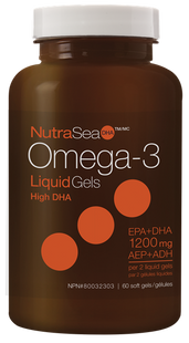 NutraSea Omega-3 Liquid Gls High DHA - Fresh Mint | 60 Soft Gels