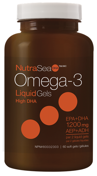 NutraSea Omega-3 Liquid Gls High DHA - Fresh Mint | 60 Soft Gels