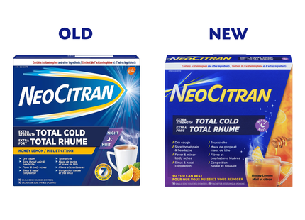 NeoCitran - Total Cold Extra Strength Night, Honey Lemon | 10 Pouches