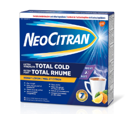 NeoCitran Extra Strength Total Cold Night - Honey Lemon | 10 pouches