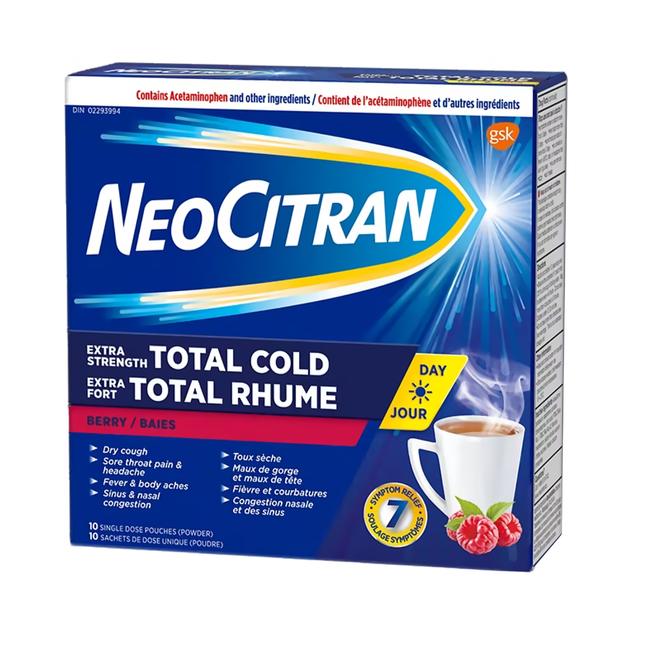 NeoCitran - Rhume total extra fort sans somnolence - Baies | 10 pochettes