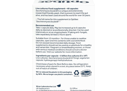 Optibac - Probiotiques S. Boulardii, Supplément probiotique | 40 capsules