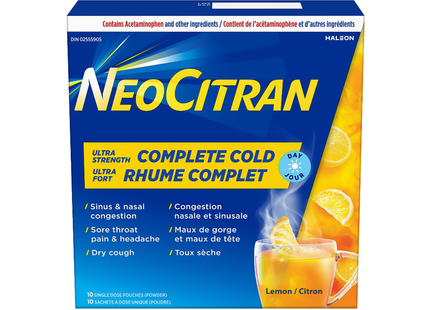 NeoCitran - Complete Cold Ultra Strength Day - Lemon | 10 Pouches