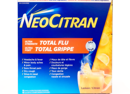 NeoCitran - Ultra Strength Total Flu Non-Drowsy - Lemon | 10 pouches