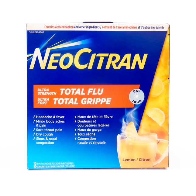 NeoCitran - Ultra Strength Total Flu Non-Drowsy - Lemon | 10 pouches