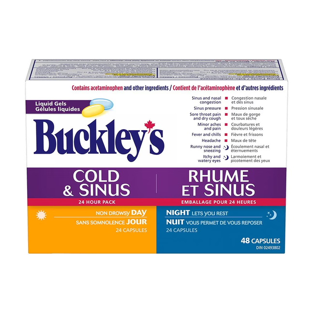Buckley's - Capsules Rhume et Sinus | 24 + 24 capsules