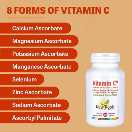 New Roots - Vitamin C8 Immune Antioxidant Complex 527 mg | 90 Capsules