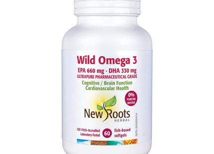 New Roots - Wild Omega 3, EPA 660 mg DHA 330 mg | 60 Softgels