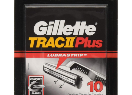 Gillette - Trac II Plus with Lubrastrip Replacement Blades | 10 Cartridges