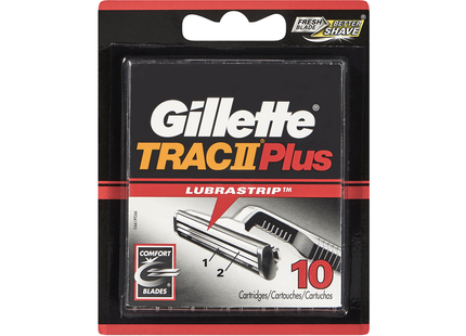 Gillette - Trac II Plus with Lubrastrip Replacement Blades | 10 Cartridges
