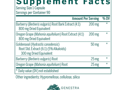 Genestra - Formule Berberis | 90 Gélules