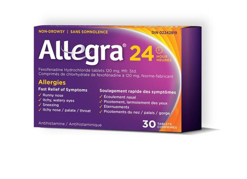 Allegra - 24 Hour - Non Drowsy Antihistamine | 30 Tablets